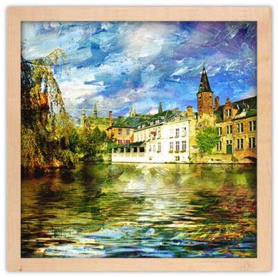 Κανάλι στο Βέλγιο Ζωγραφική Πίνακες σε καμβά 50 x 50 cm (10493)
