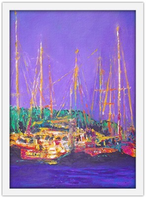 Βάρκες στο λιμάνι Ζωγραφική Πίνακες σε καμβά 61 x 40 cm (10511)