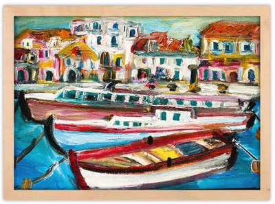 Houseart - ΣΗΜΑΝΤΙΚΟ: Σε περίπτωση διαφοράς τιμής από το κατάστημα ισχύει παντα και μόνο η τιμή του καταστήματος Αγκυροβολημένα πλοία, Ζωγραφική, Πίνακες σε καμβά, 20 x