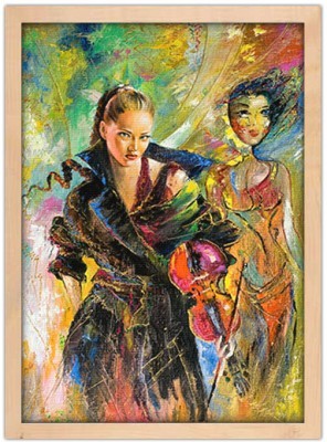 Κοπέλα με βιολί Ζωγραφική Πίνακες σε καμβά 65 x 46 cm (10544)