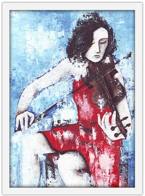 Νεαρή γυναίκα παίζει βιολί Ζωγραφική Πίνακες σε καμβά 64 x 45 cm (10553)