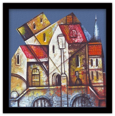 Houseart - ΣΗΜΑΝΤΙΚΟ: Σε περίπτωση διαφοράς τιμής από το κατάστημα ισχύει παντα και μόνο η τιμή του καταστήματος Κομμάτι πόλης, Ζωγραφική, Πίνακες σε καμβά, 40 x 40 εκ.