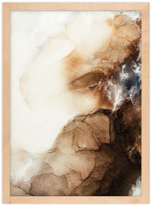 Συνδυασμός καφέ & άσπρης νερομπογιάς Ζωγραφική Πίνακες σε καμβά 20 x 30 εκ. (44791)