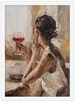 Πλάτη κοπέλας με ποτήρι κρασί, Ζωγραφική, Πίνακες σε καμβά, 20 x 30 εκ. (44794)
