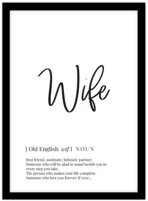 Η σύζυγος Φράσεις Πίνακες σε καμβά 20 x 30 εκ. (44730)