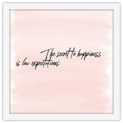 Το μυστικό της ευτυχίας είναι μικρές προσδοκίες Φράσεις Πίνακες σε καμβά 40 x 40 εκ. (44736)