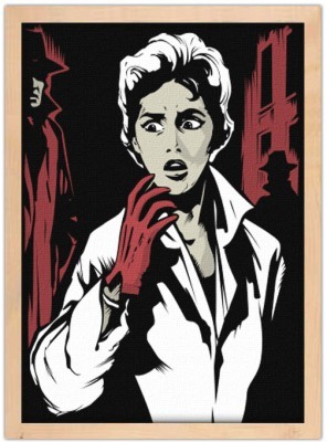 Retro γυναίκα με κόκκινα γάντια Κόμικς Πίνακες σε καμβά 64 x 50 cm (359)