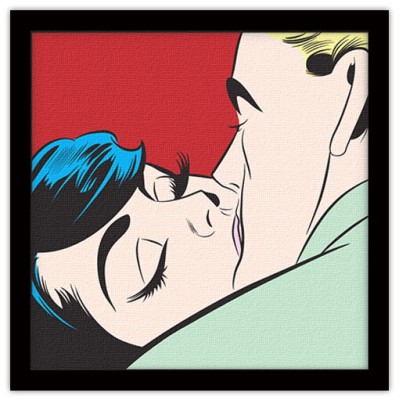 Pop art ζευγάρι, Κόμικς, Πίνακες σε καμβά, 40 x 40 εκ.