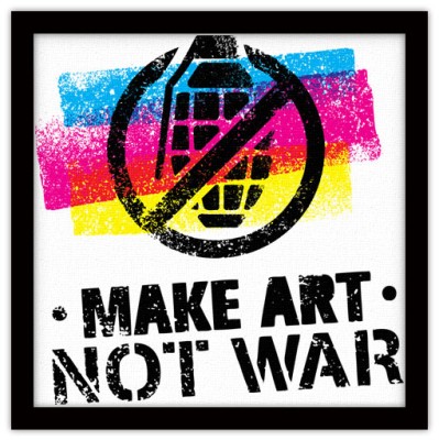 Make Art Not War, Κόμικς, Πίνακες σε καμβά, 40 x 40 εκ. (37831)
