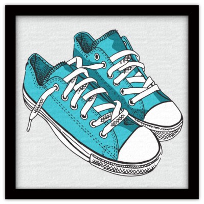 Γαλάζια Παπούτσια Κόμικς Πίνακες σε καμβά 50 x 50 cm (37833)
