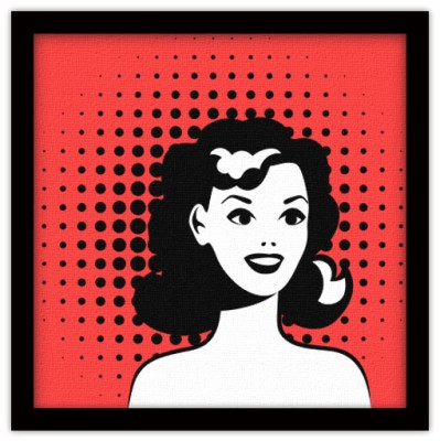 Γυναίκα σε κόκκινο φόντο Κόμικς Πίνακες σε καμβά 50 x 50 cm (12620)