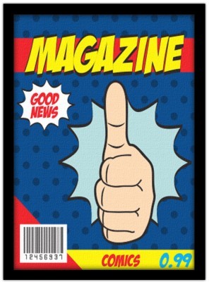 ”Good news”, Κόμικς, Πίνακες σε καμβά, 15 x 20 εκ.