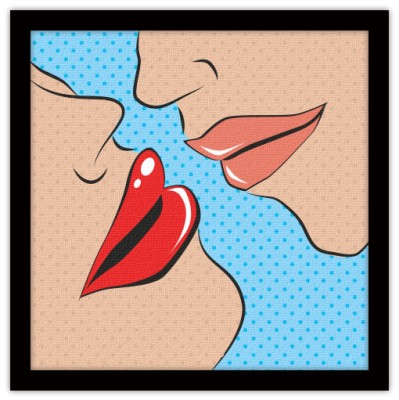 Ερωτικά χείλη Κόμικς Πίνακες σε καμβά 50 x 50 cm (12609)