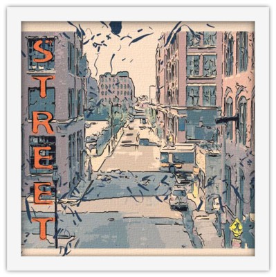 Street, Κόμικς, Πίνακες σε καμβά, 40 x 40 εκ.