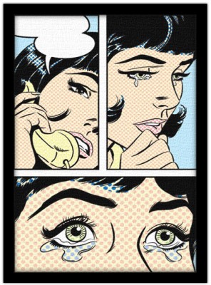 Γυναίκα που κλαίει Pop Art, Κόμικς, Πίνακες σε καμβά, 15 x 20 εκ.