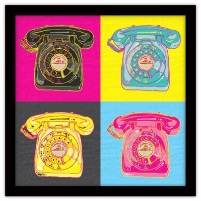 Pop art τηλέφωνα, Κόμικς, Πίνακες σε καμβά, 40 x 40 εκ.
