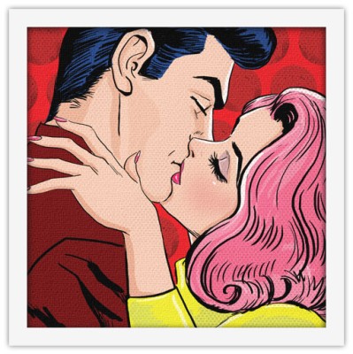 Φιλί με πάθος, Κόμικς, Πίνακες σε καμβά, 40 x 40 εκ.