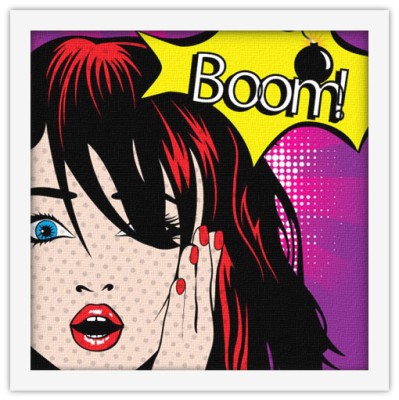 Γυναίκα Pin up ''Boom!'', Κόμικς, Πίνακες σε καμβά, 40 x 40 εκ.