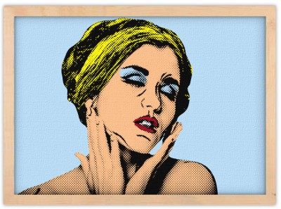 Ερωτική γυναίκα pop art με τα μάτια κλειστά Κόμικς Πίνακες σε καμβά 41 x 61 cm (19169)