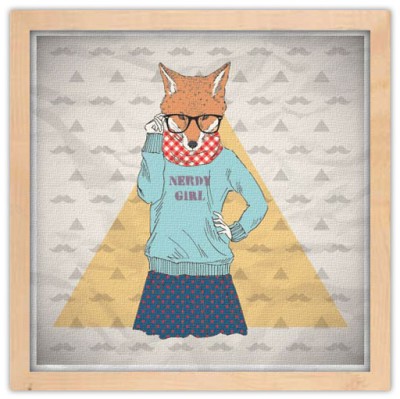 Αλεπού nerdy girl, Κόμικς, Πίνακες σε καμβά, 40 x 40 εκ.