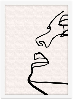 Περίγραμμα γυναικείου προσώπου, Line Art, Πίνακες σε καμβά, 15 x 20 εκ.