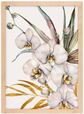 Houseart Pink flowers, Line Art, Πίνακες σε καμβά, 15 x 20 εκ.