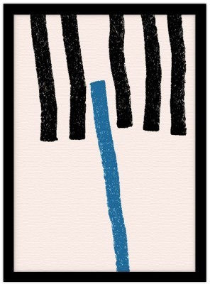 Μπλε & μαύρες γραμμές Line Art Πίνακες σε καμβά 20 x 30 εκ. (43358)