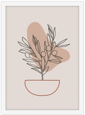 Φυτό στη γλάστρα Line Art Πίνακες σε καμβά 20 x 30 εκ. (43361)