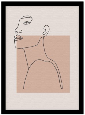 Minimal περίγραμμα κοπέλας Line Art Πίνακες σε καμβά 20 x 30 εκ. (43363)
