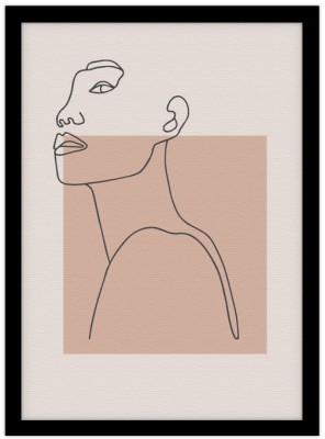 Minimal περίγραμμα κοπέλας, Line Art, Πίνακες σε καμβά, 15 x 20 εκ.