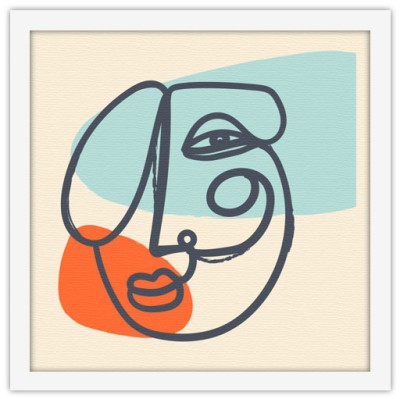 Άνδρας με μουστάκι, Line Art, Πίνακες σε καμβά, 40 x 40 εκ.