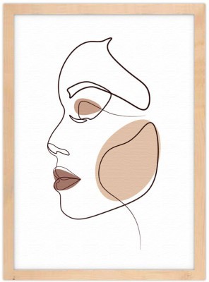 Προφίλ όμορφης κοπέλας Line Art Πίνακες σε καμβά 20 x 30 εκ. (43367)