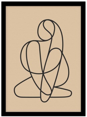 Περίγραμμα γυναικείου σώματος, Line Art, Πίνακες σε καμβά, 20 x 30 εκ. (43372)