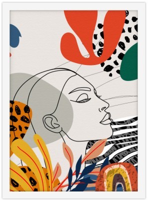 Πρόσωπο με χρωματιστά σχέδια Line Art Πίνακες σε καμβά 20 x 30 εκ. (43379)