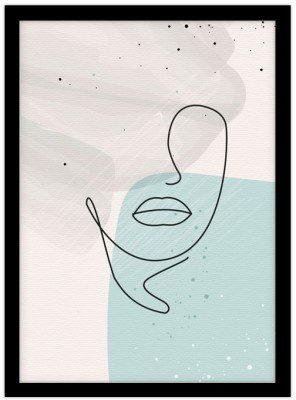 Σχήμα προσώπου κοπέλας Line Art Πίνακες σε καμβά 20 x 30 εκ. (43384)