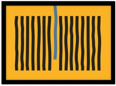 Γραμμές σε κίτρινο φόντο Line Art Πίνακες σε καμβά 30 x 20 εκ. (43389)