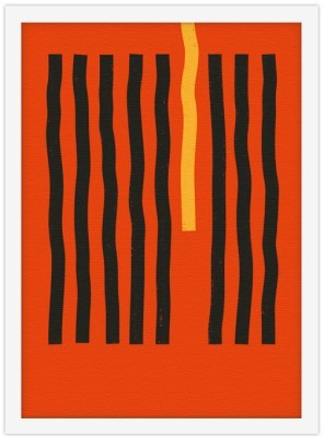 Γραμμές σε πορτοκαλί φόντο Line Art Πίνακες σε καμβά 20 x 30 εκ. (43391)