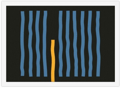 Γραμμές μπλε & κίτρινο Line Art Πίνακες σε καμβά 30 x 20 εκ. (43392)