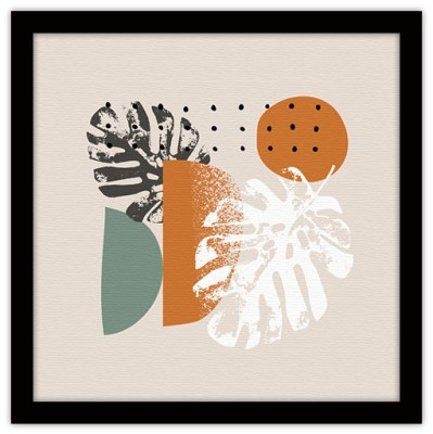 Houseart Leaves and shapes, Line Art, Πίνακες σε καμβά, 40 x 40 εκ.