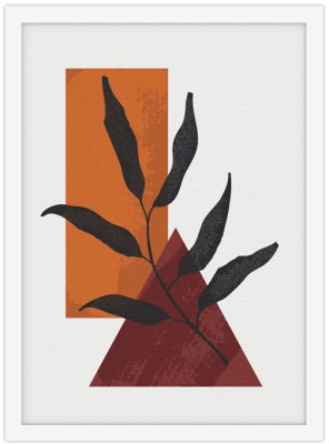 Φύλλο και γεωμετρικά σχήματα, Line Art, Πίνακες σε καμβά, 20 x 30 εκ. (43397)