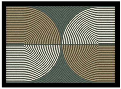 Άσπρες & μπεζ καμπυλωτές γραμμές Line Art Πίνακες σε καμβά 30 x 20 εκ. (43398)