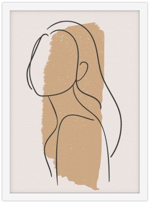 Κοπέλα με μακριά μαλλιά Line Art Πίνακες σε καμβά 20 x 30 εκ. (43407)