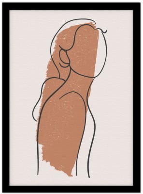 Περίγραμμα κοπέλας Line Art Πίνακες σε καμβά 20 x 30 εκ. (43408)
