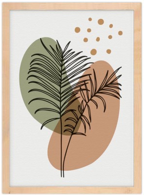 Τροπικά φύλλα, Line Art, Πίνακες σε καμβά, 20 x 30 εκ. (43411)