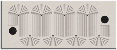 Μαύρες κυματιστές γραμμές Line Art Πίνακες σε καμβά 100 x 40 εκ. (43430)