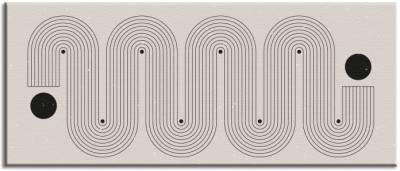 Μαύρες κυματιστές γραμμές, Line Art, Πίνακες σε καμβά, 100 x 40 εκ.