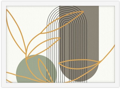 Περίγραμμα κίτρινου φύλλου Line Art Πίνακες σε καμβά 30 x 20 εκ. (43435)