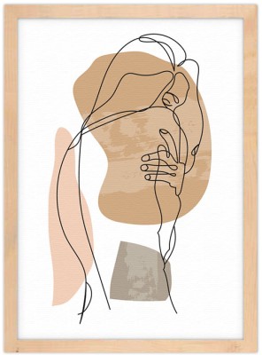 Σιλουέτα κοπέλας, Line Art, Πίνακες σε καμβά, 15 x 20 εκ.