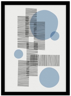Γραμμές και μπλε κύκλοι Line Art Πίνακες σε καμβά 20 x 30 εκ. (43442)