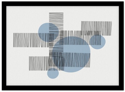 Μπλε & μαύρο, Line Art, Πίνακες σε καμβά, 20 x 15 εκ.